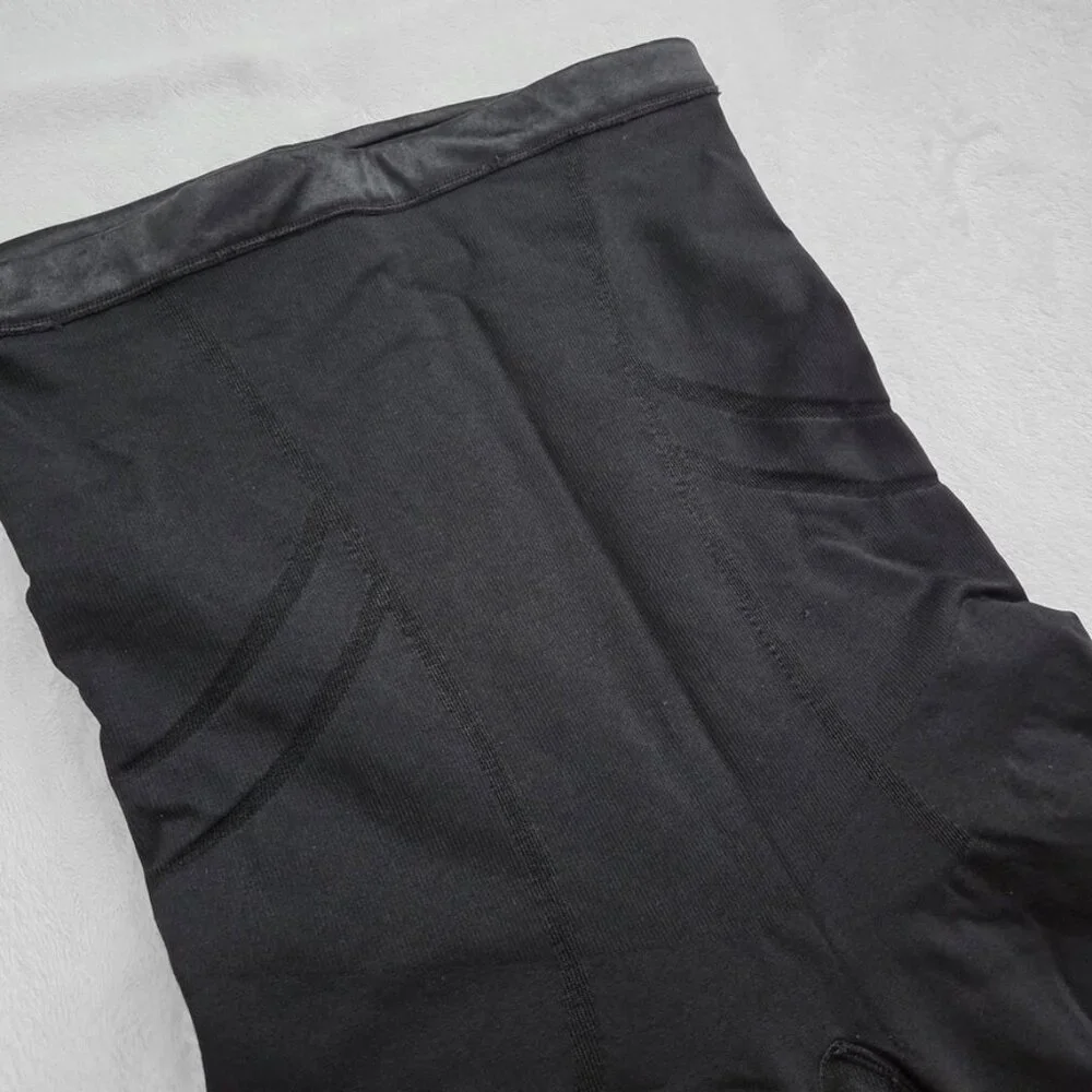Spanx Shapewear XL Mid Thigh Shaper Slimmer & Shine High Waist Compression Black